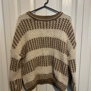 Vine & Love Tan and Cream Knit Sweater